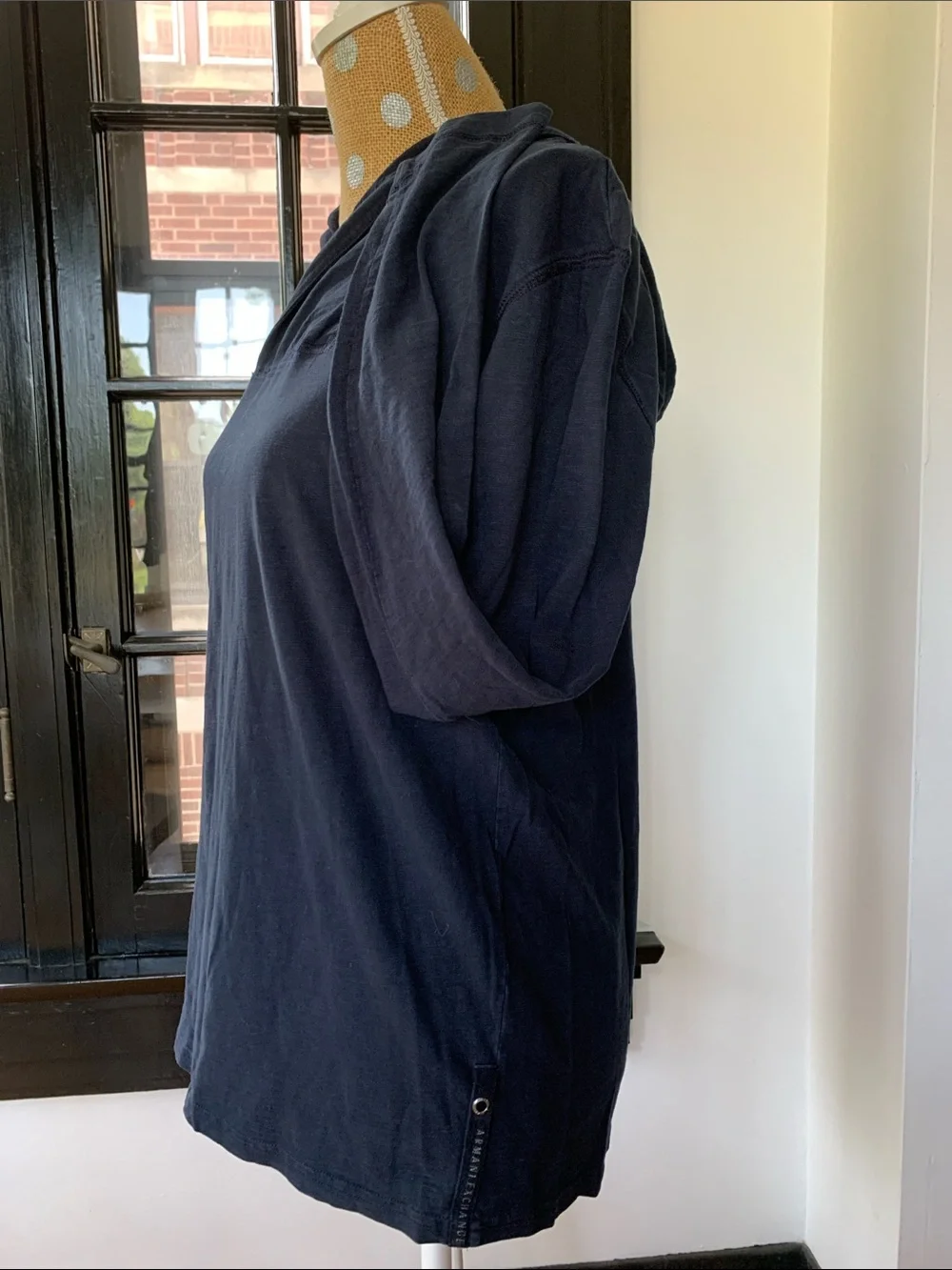 A/X Armani Exchange Navy Blue Long Sleeve Hooded Top